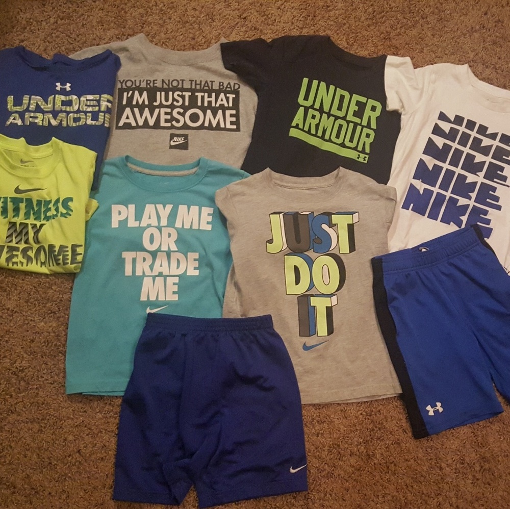 Boys nike and ua lot